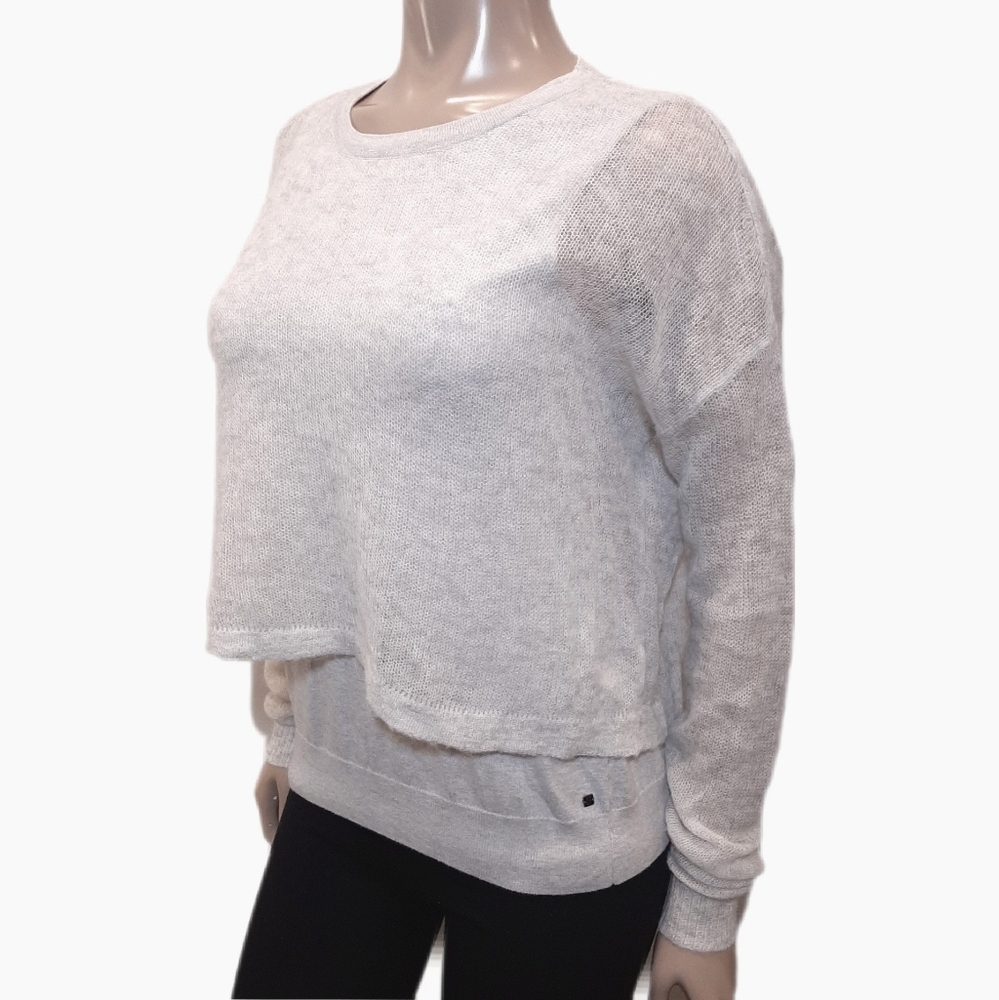One Grey Day Revolve Wool Alpaca Sweater Sheer Layered Knit Crossover Small